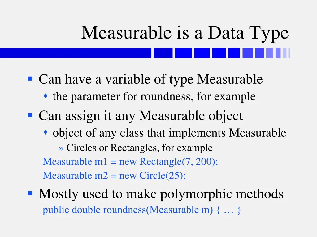measurable is a data type