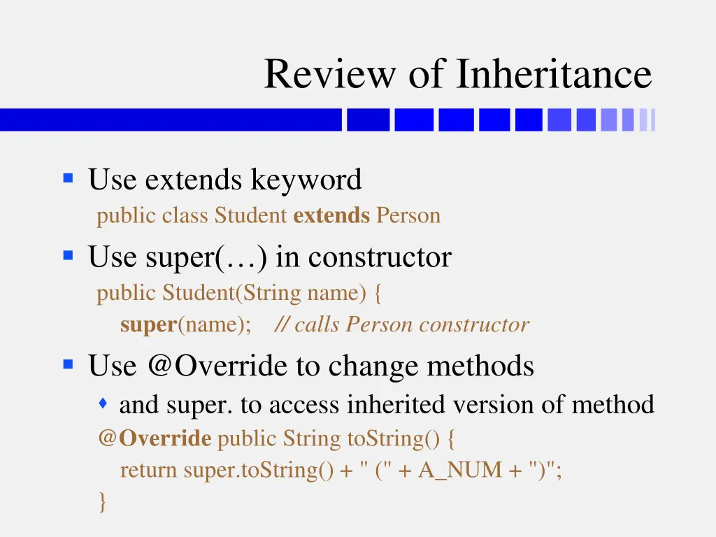 review of inheritance 1