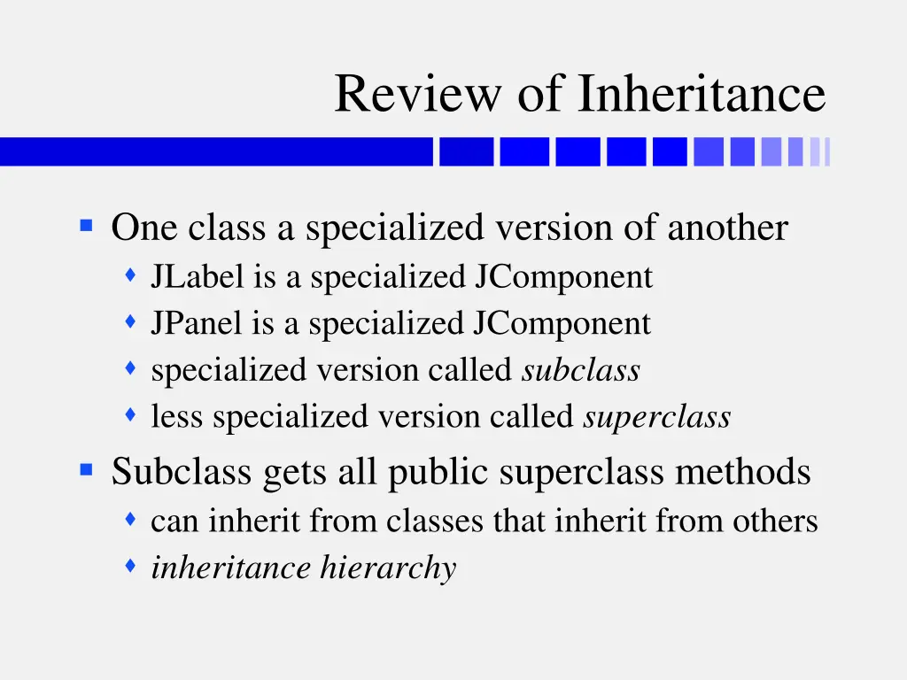 review of inheritance