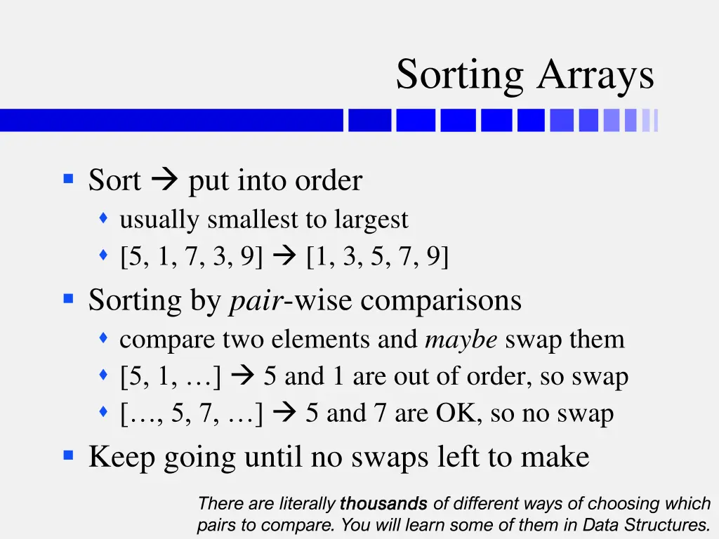 sorting arrays