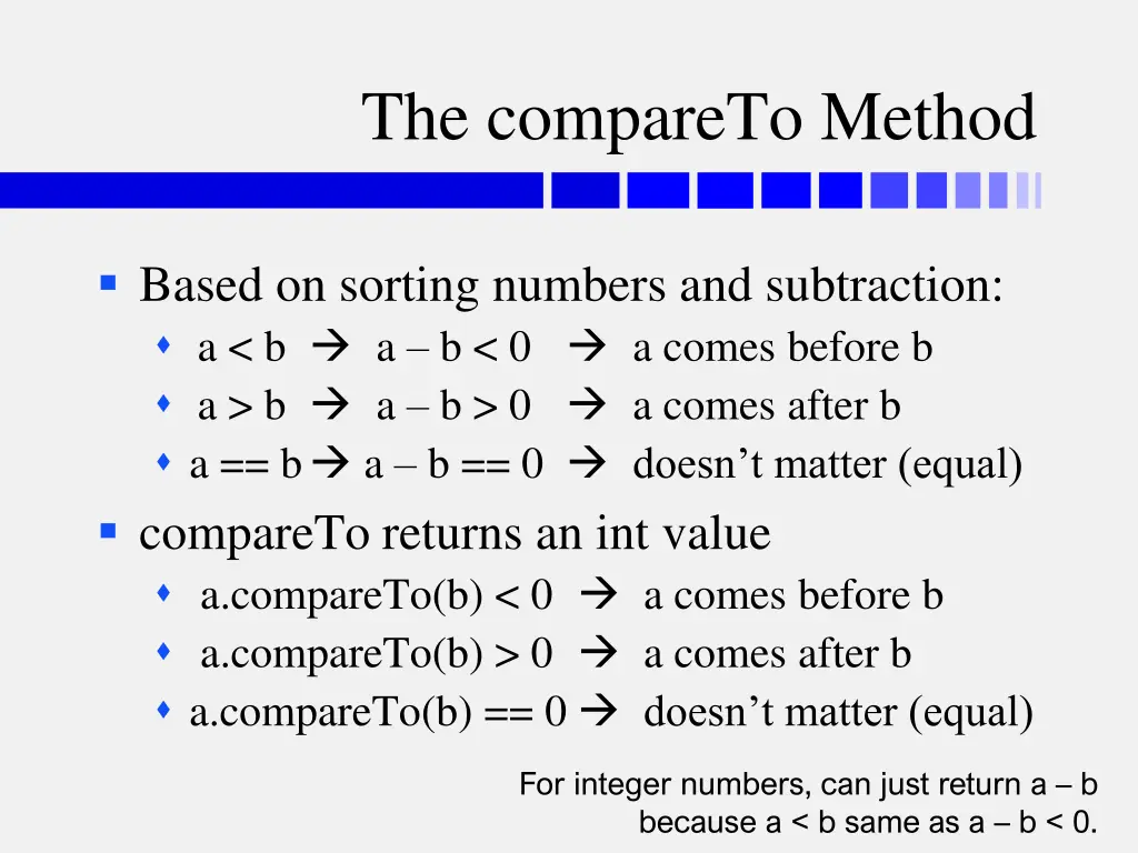 the compareto method