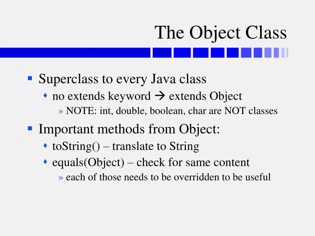 the object class