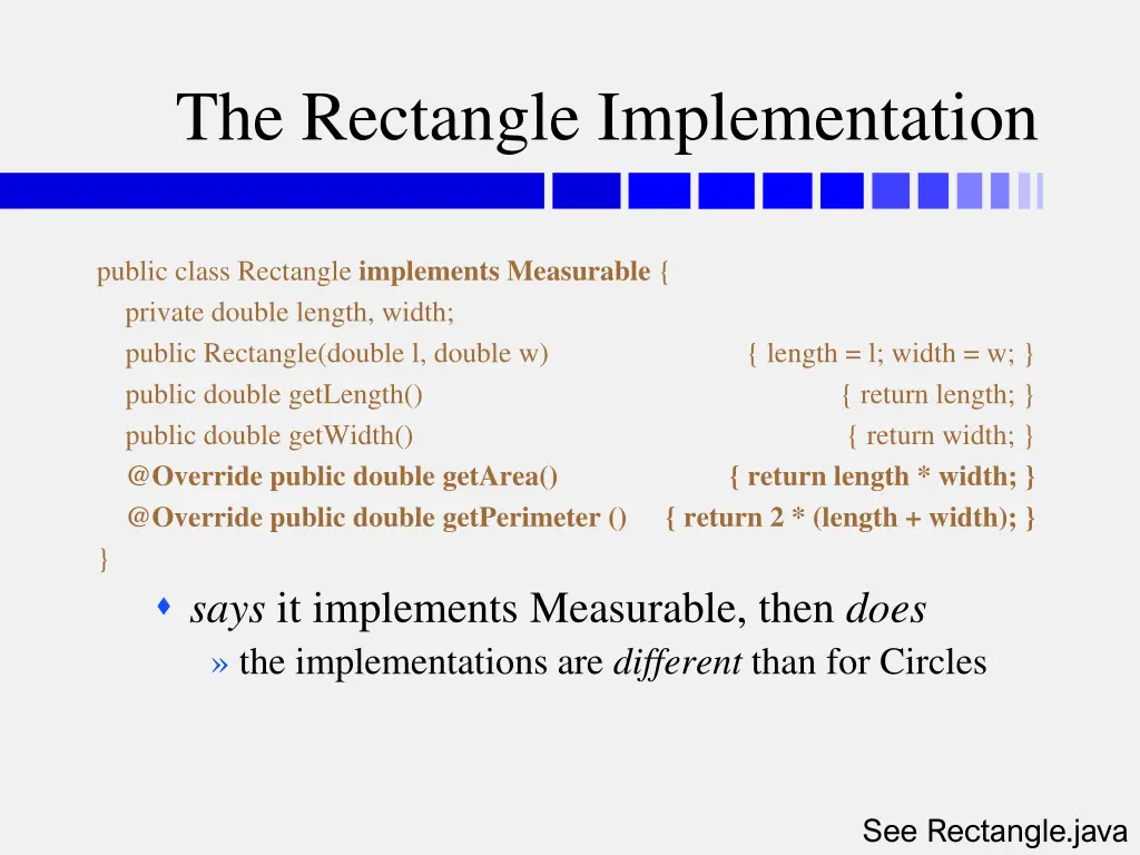 the rectangle implementation