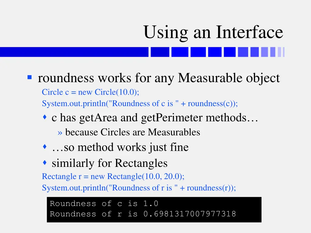 using an interface 1