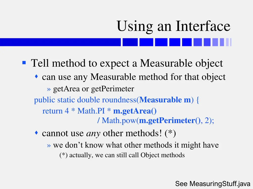using an interface