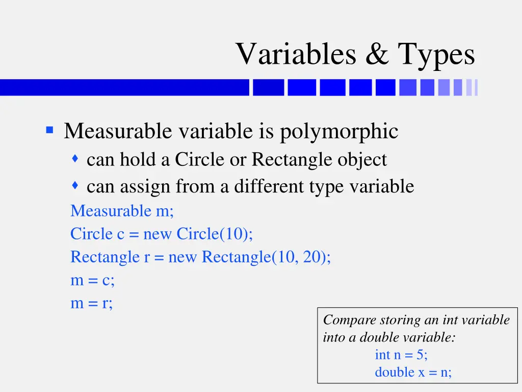 variables types
