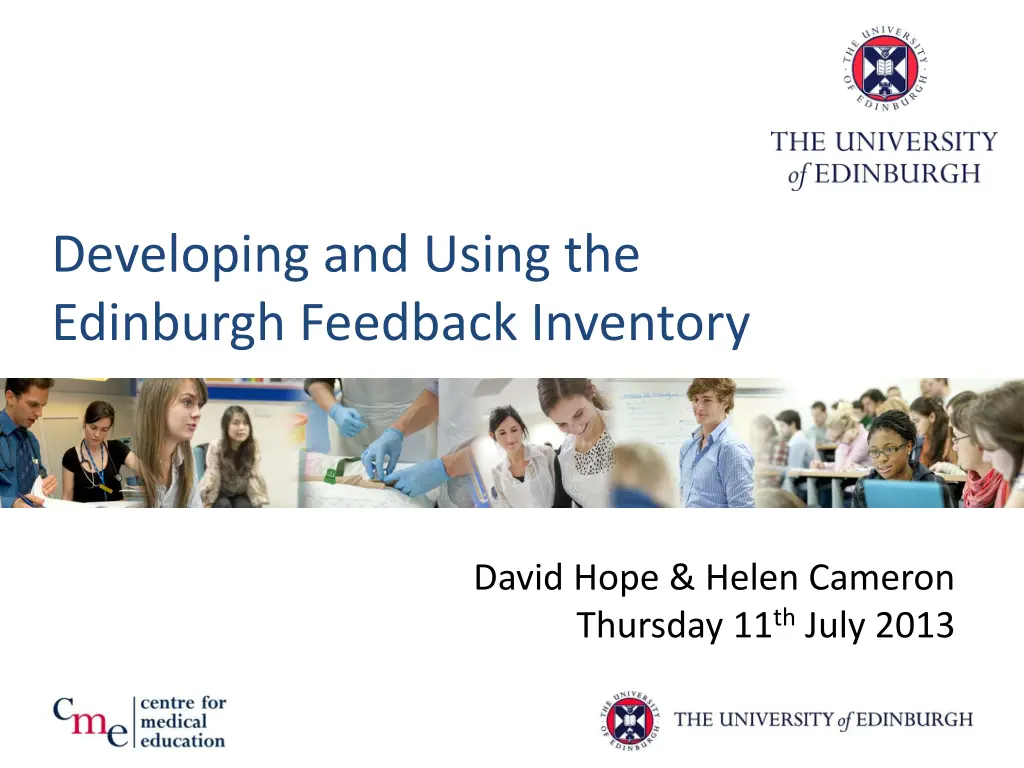 developing and using the edinburgh feedback