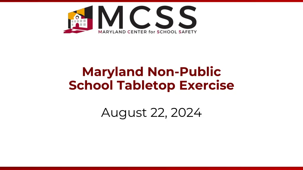 maryland non public school tabletop exercise