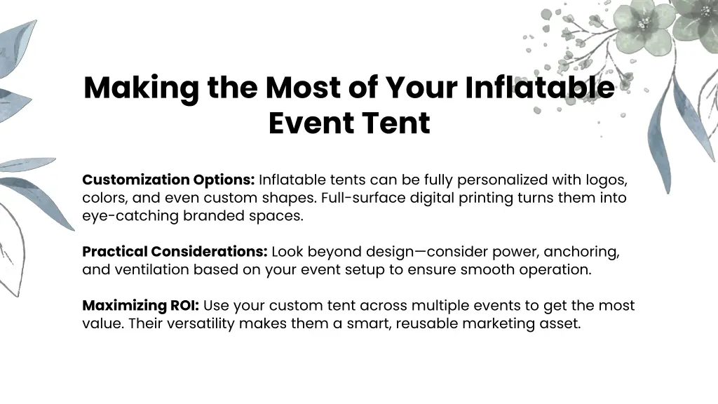 making the most of your inflatable event tent