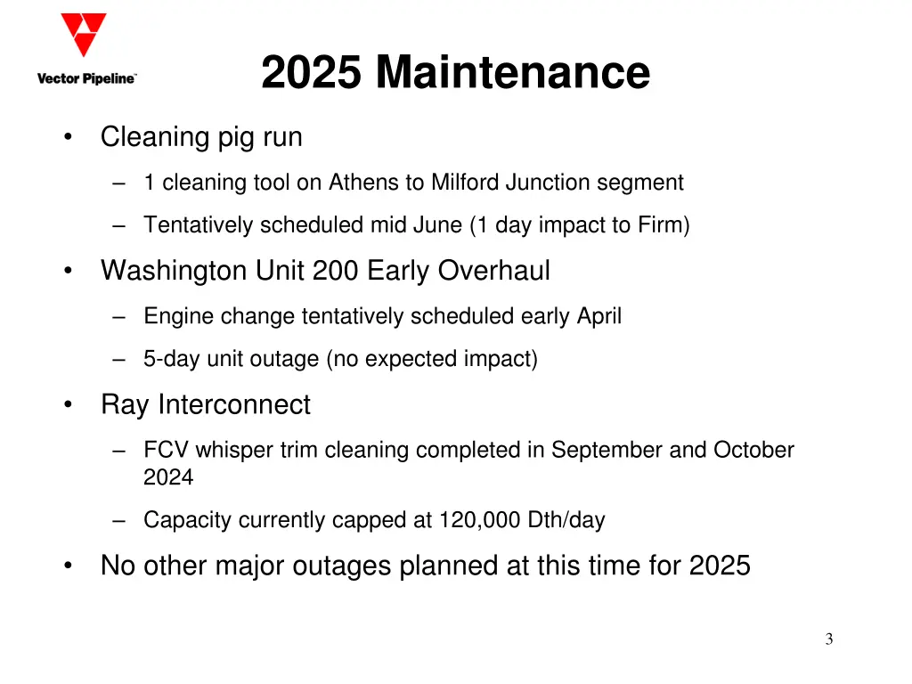 2025 maintenance