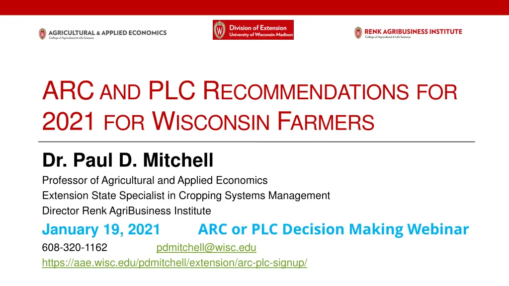 arc and plc r ecommendations for 2021