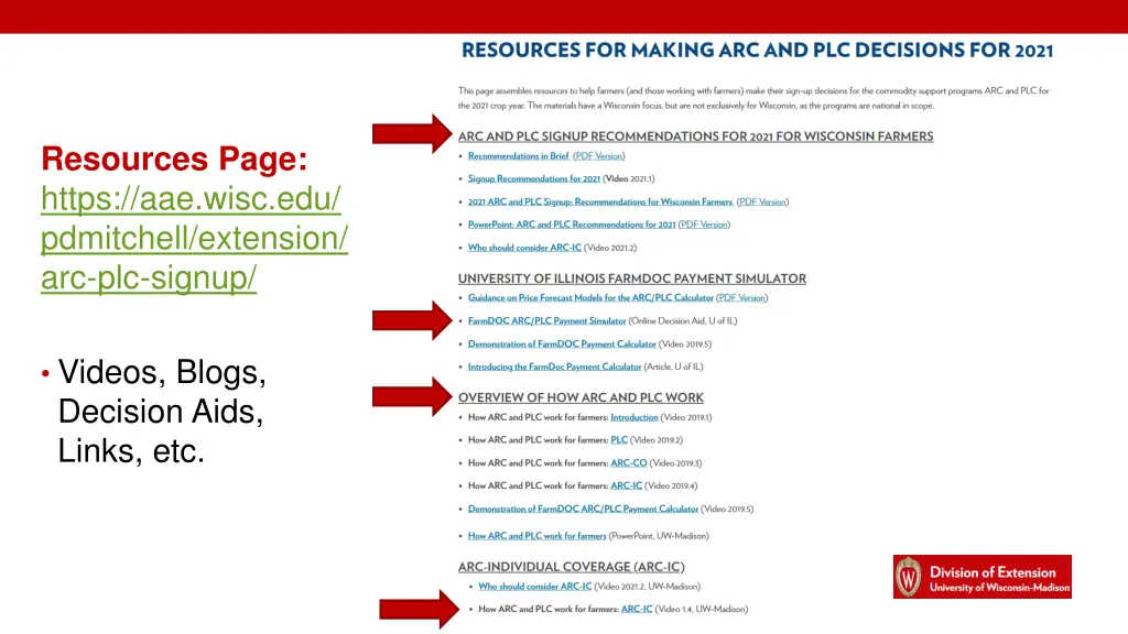 resources page https aae wisc edu pdmitchell