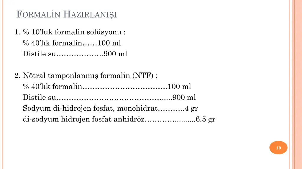 f ormal n h azirlani i