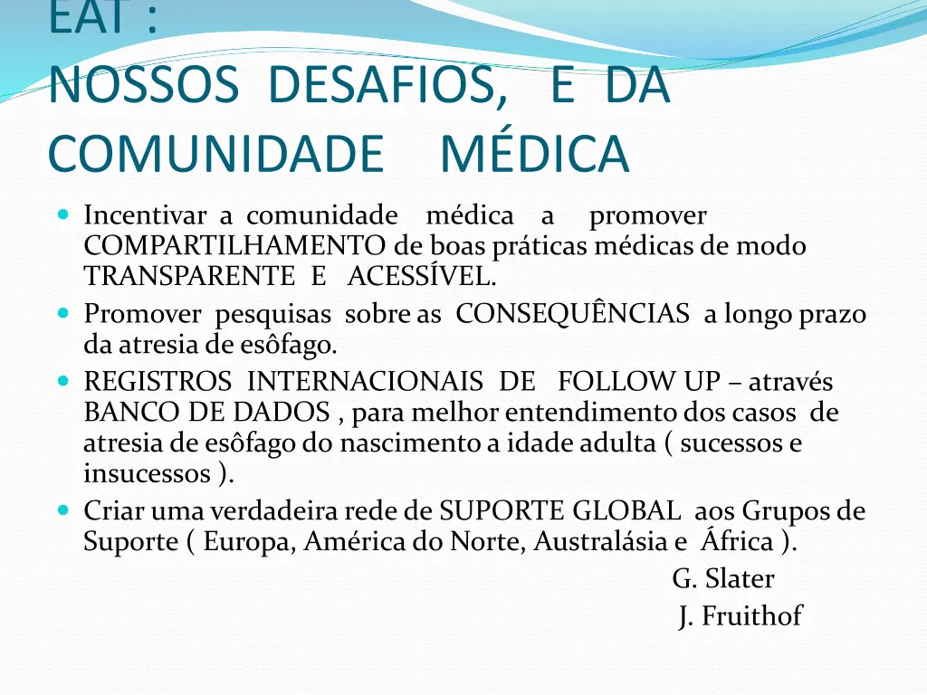 eat nossos desafios e da comunidade m dica