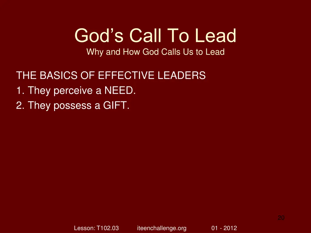 god s call to lead why and how god calls 19