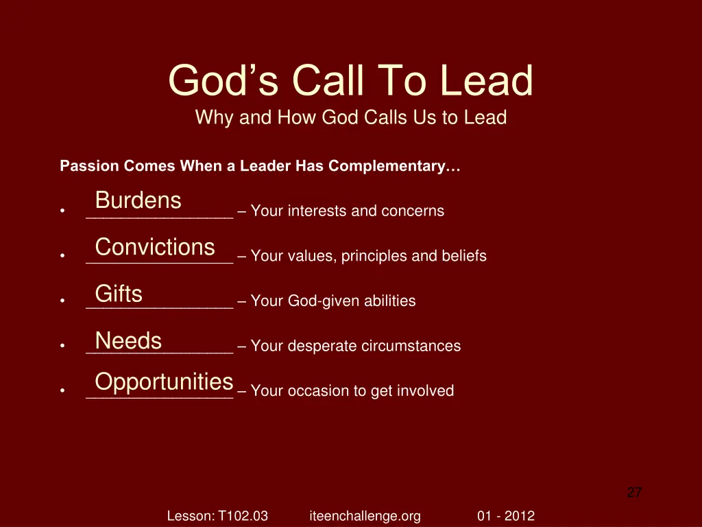 god s call to lead why and how god calls 26