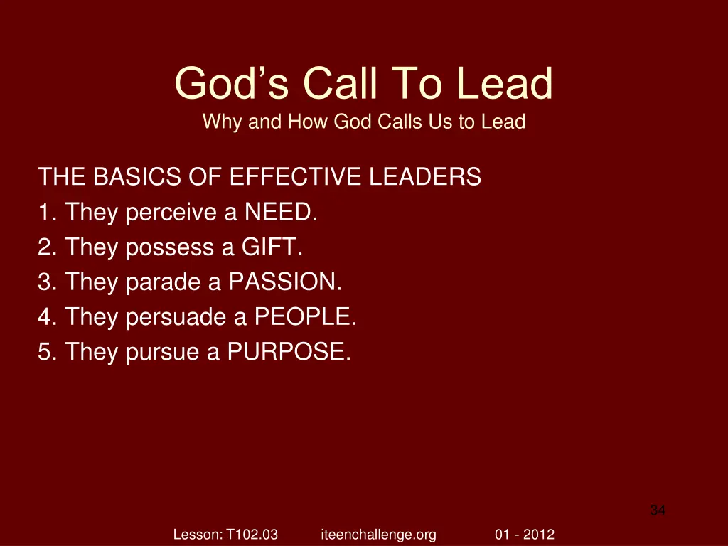 god s call to lead why and how god calls 33
