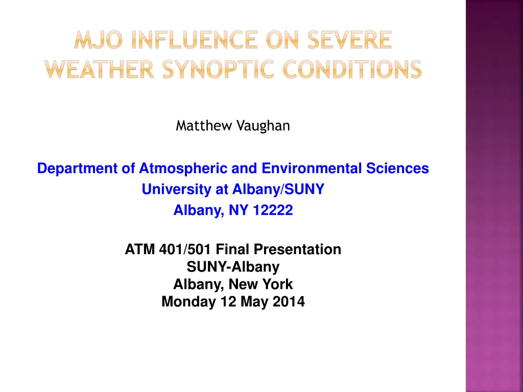 mjo influence on severe weather synoptic