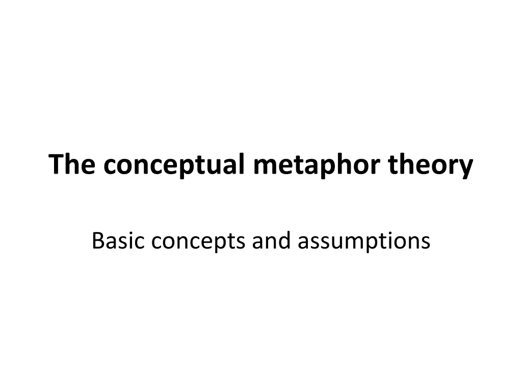 the conceptual metaphor theory