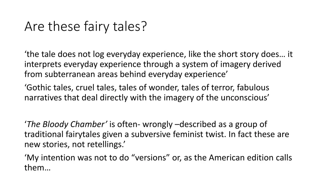 are these fairy tales