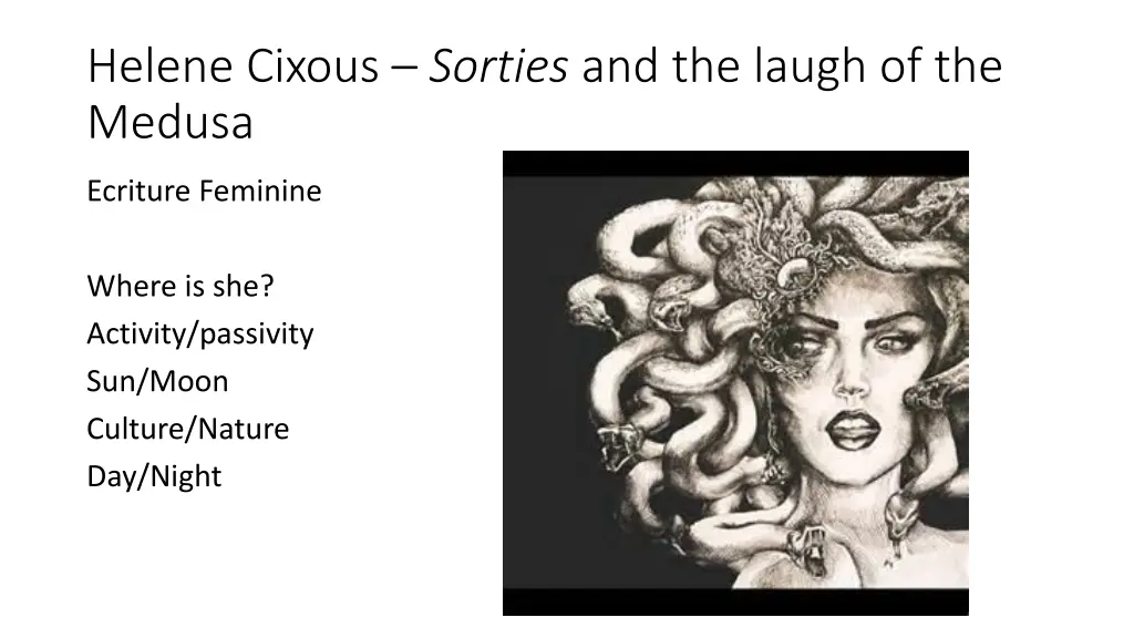 helene cixous sorties and the laugh of the medusa