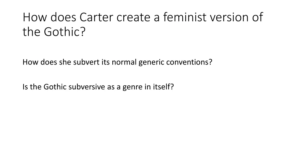 how does carter create a feminist version