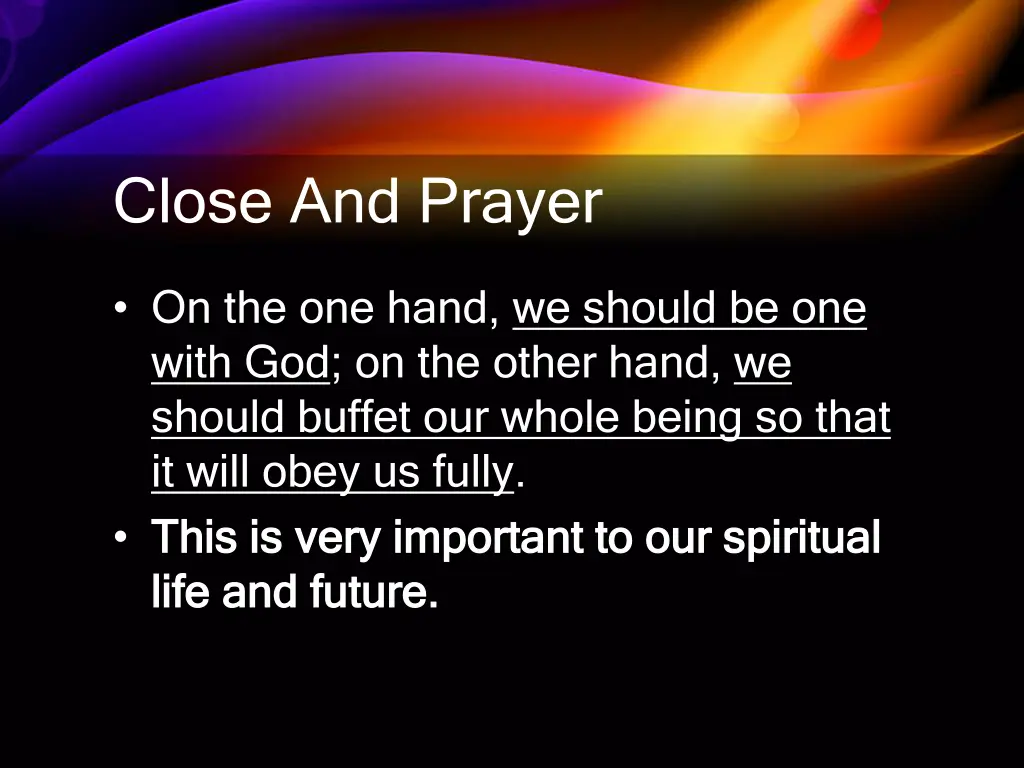 close and prayer