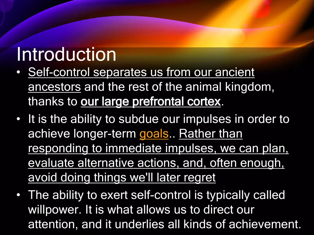 introduction self control separates us from