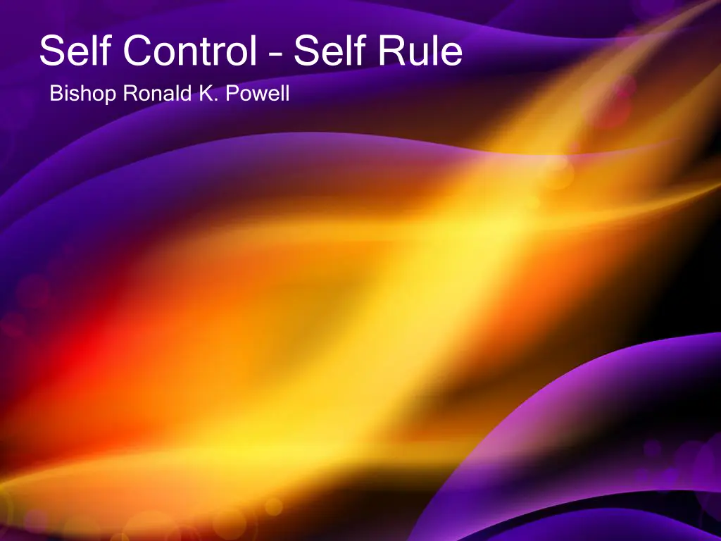 self control self rule bishop ronald k powell