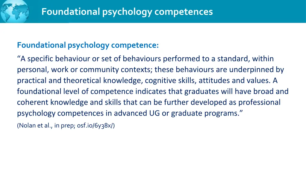 foundational psychology competences