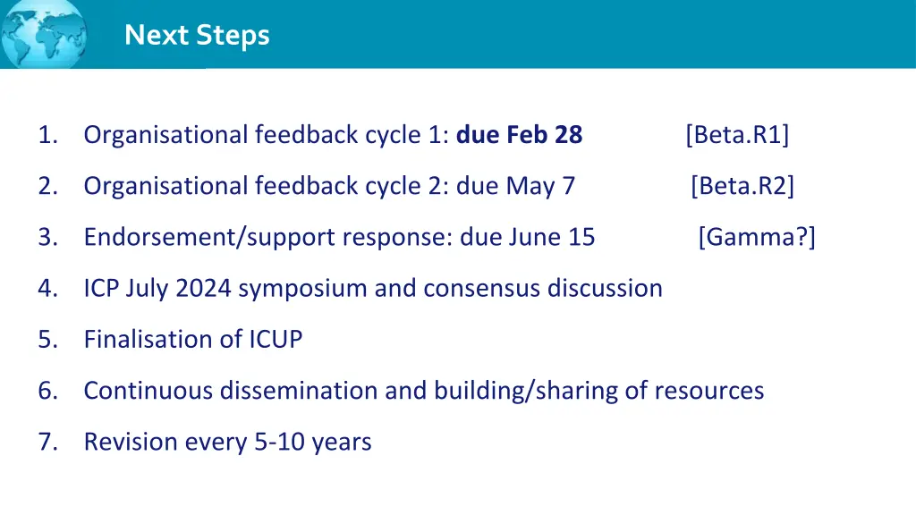 next steps