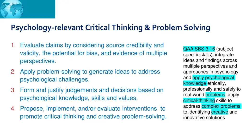psychology relevant critical thinking problem