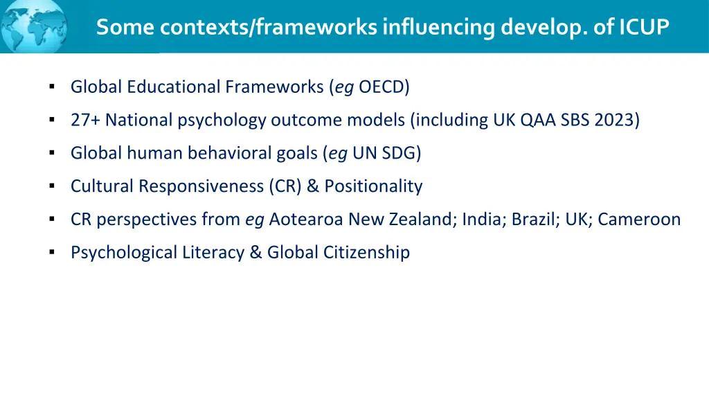 some contexts frameworks influencing develop