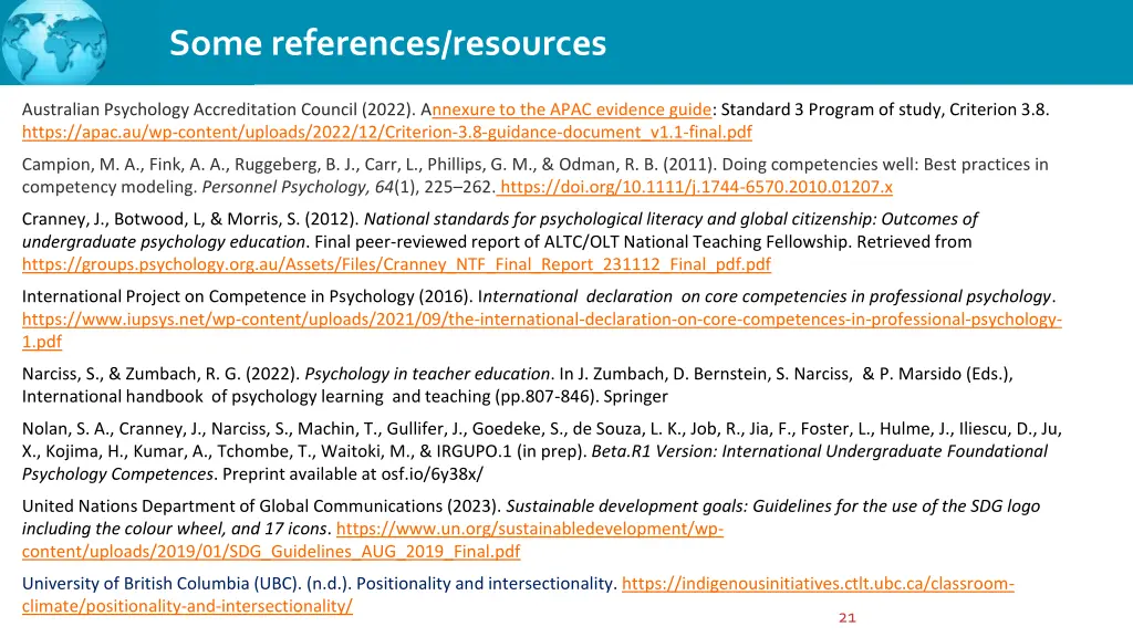 some references resources