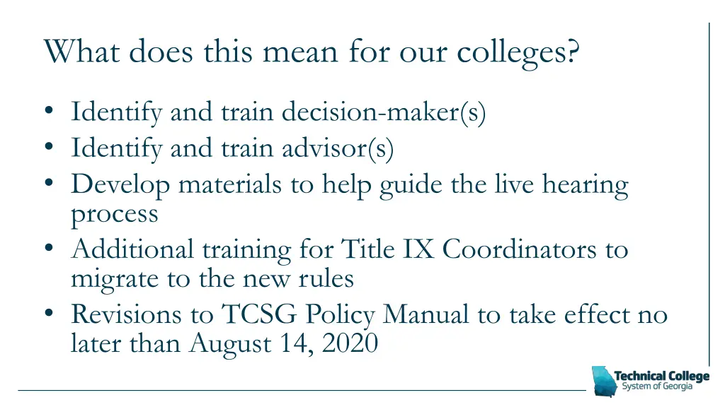 what does this mean for our colleges