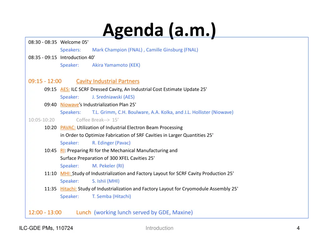 agenda a m