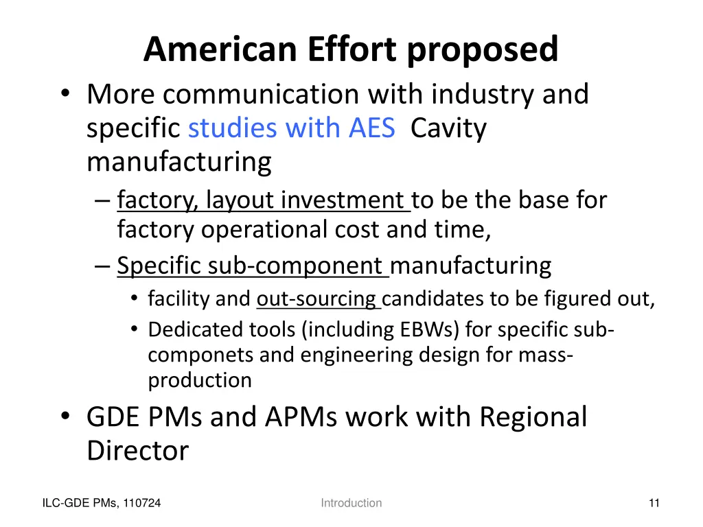american effort proposed more communication with