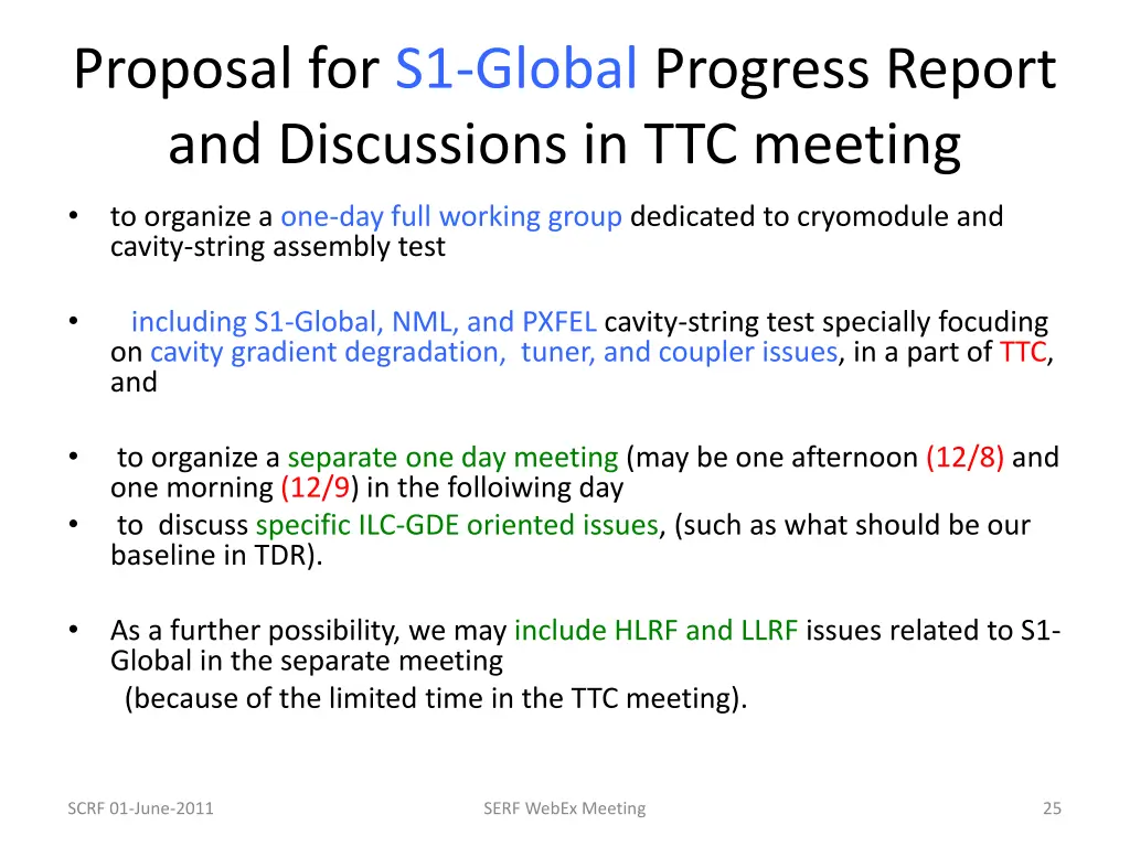 proposal for s1 global progress report
