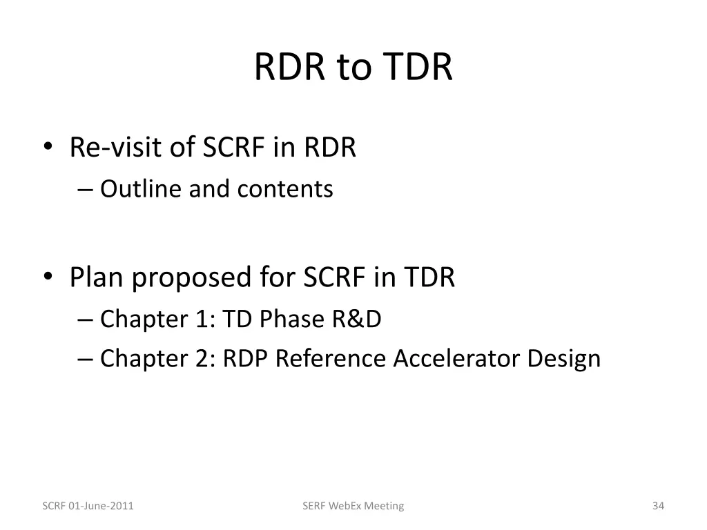 rdr to tdr
