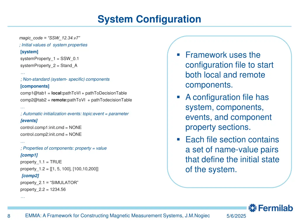 system configuration