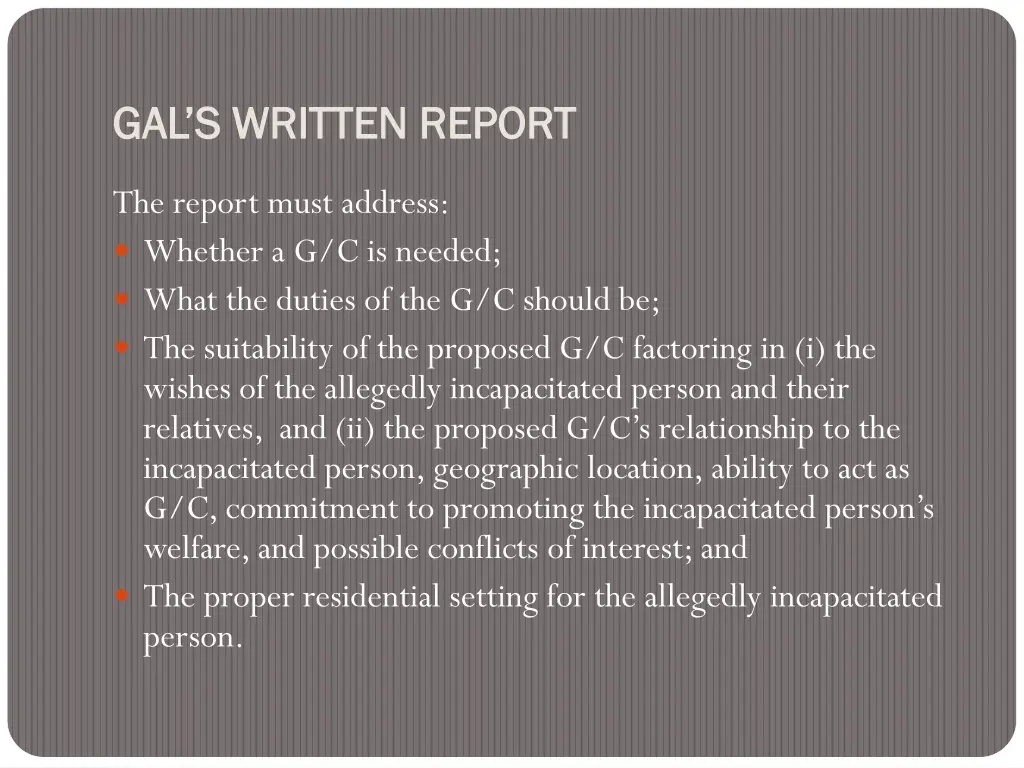 gal s written gal s written report