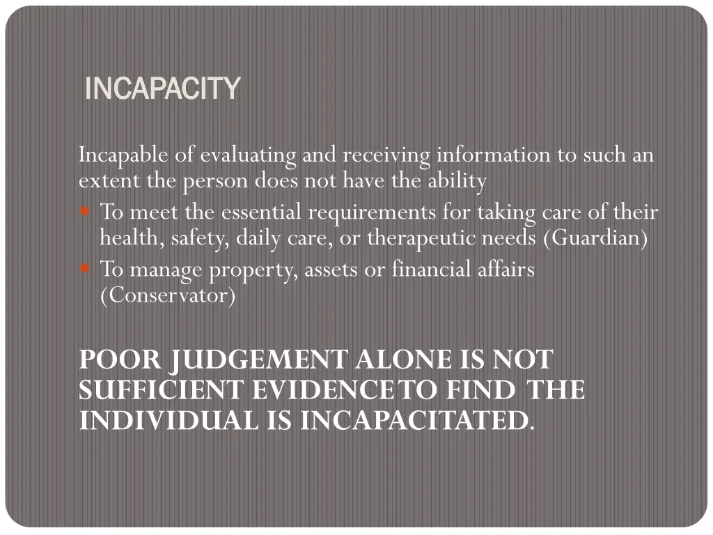 incapacity incapacity