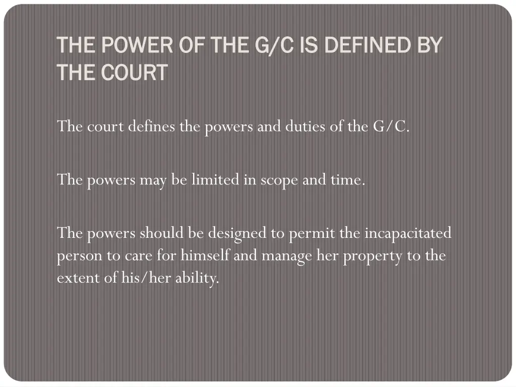 the power of the g c the power