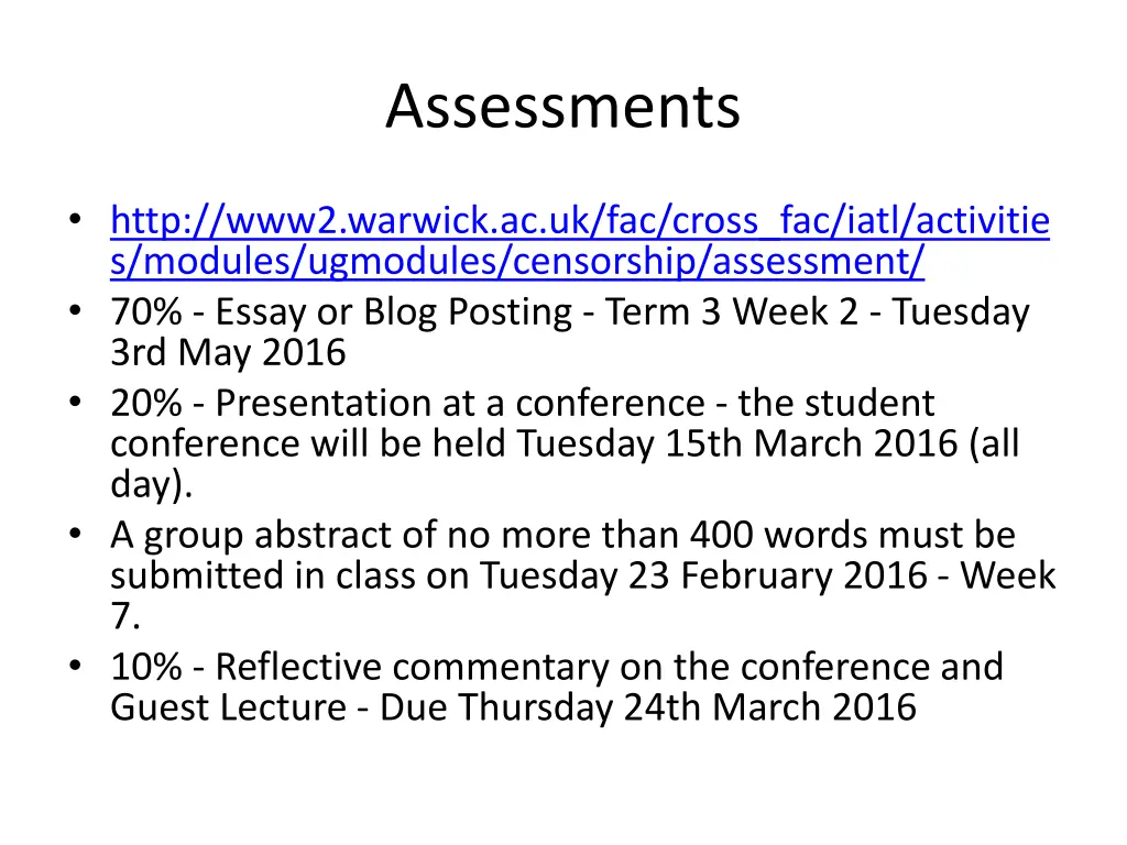 assessments