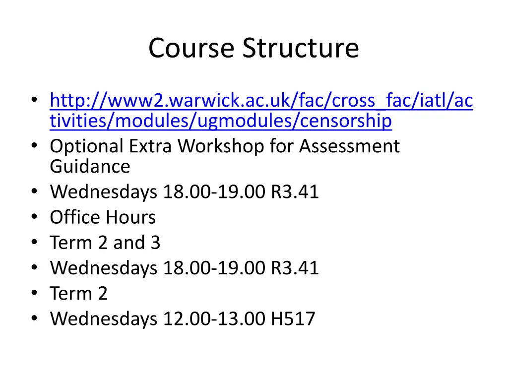 course structure