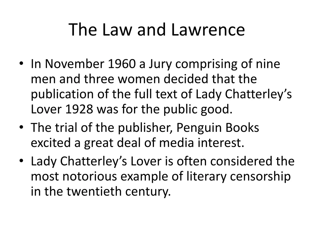 the law and lawrence