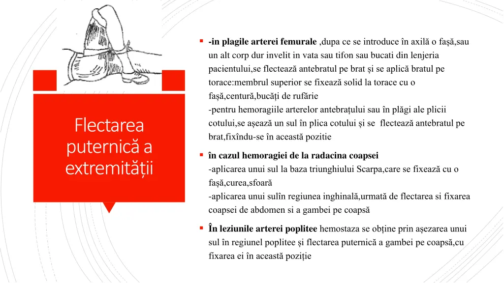 in plagile arterei femurale dupa ce se introduce
