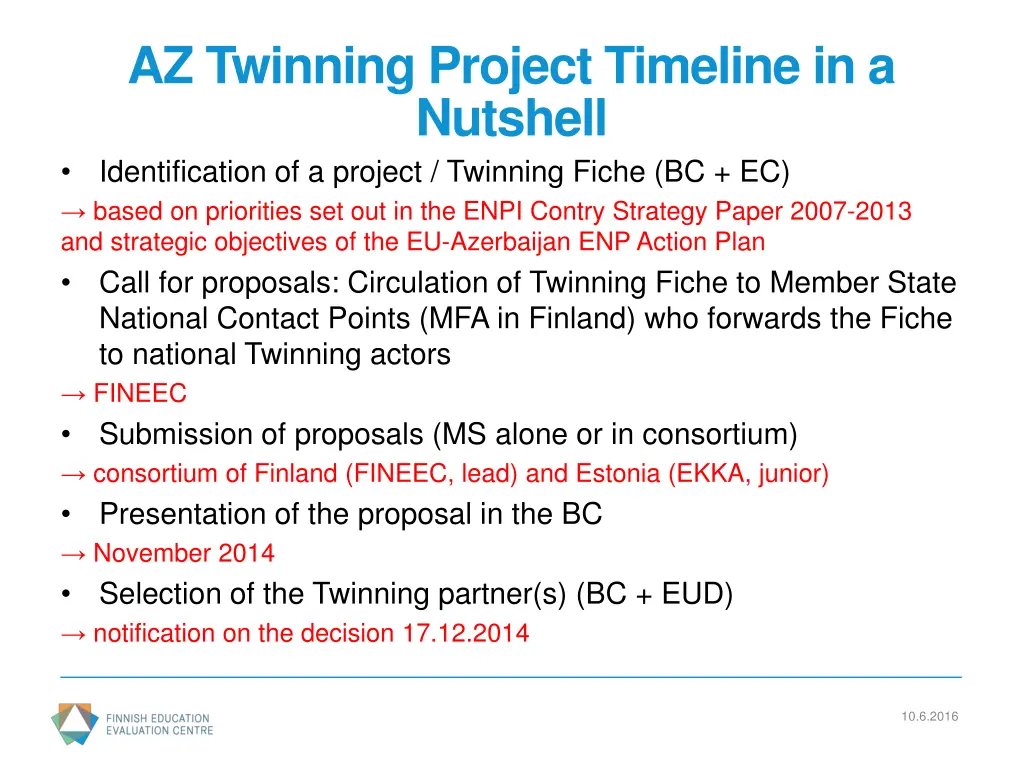 az twinning project timeline in a nutshell