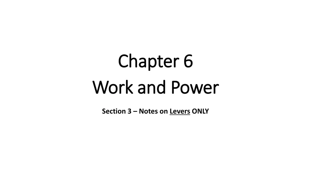 chapter 6 chapter 6 work and power work and power