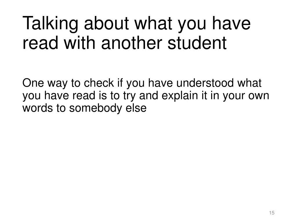 talking about what you have read with another